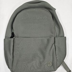 Lucky Brand Sage Green/ Army Neoprene Large Laptop Backpack Travel Bag NEW